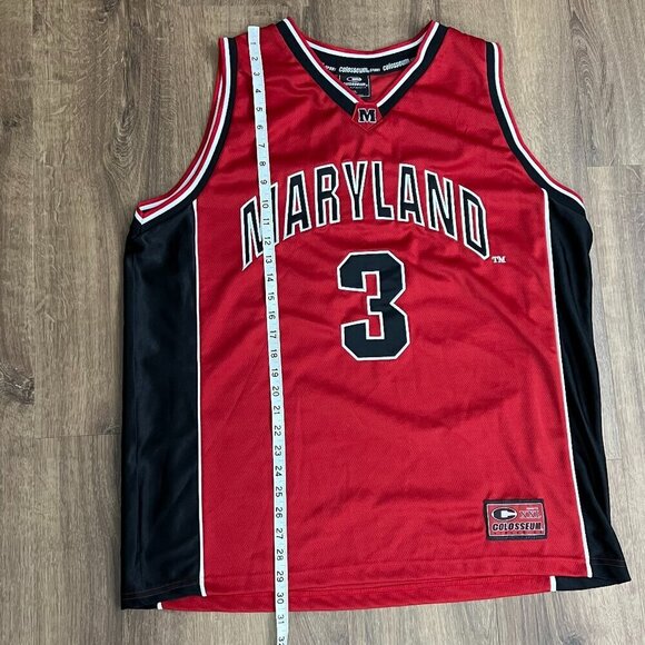 Colosseum Mens Basketball Jersey Maryland Terrapins #3 XL Red - Picture 6 of 8